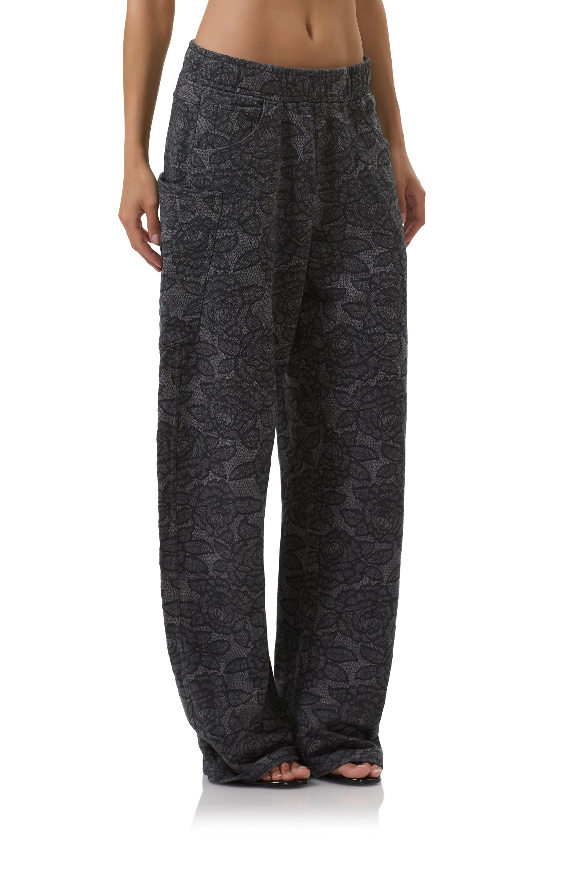 Ryan Barrel Sweatpant - Black Lace Flexible Gusset Design