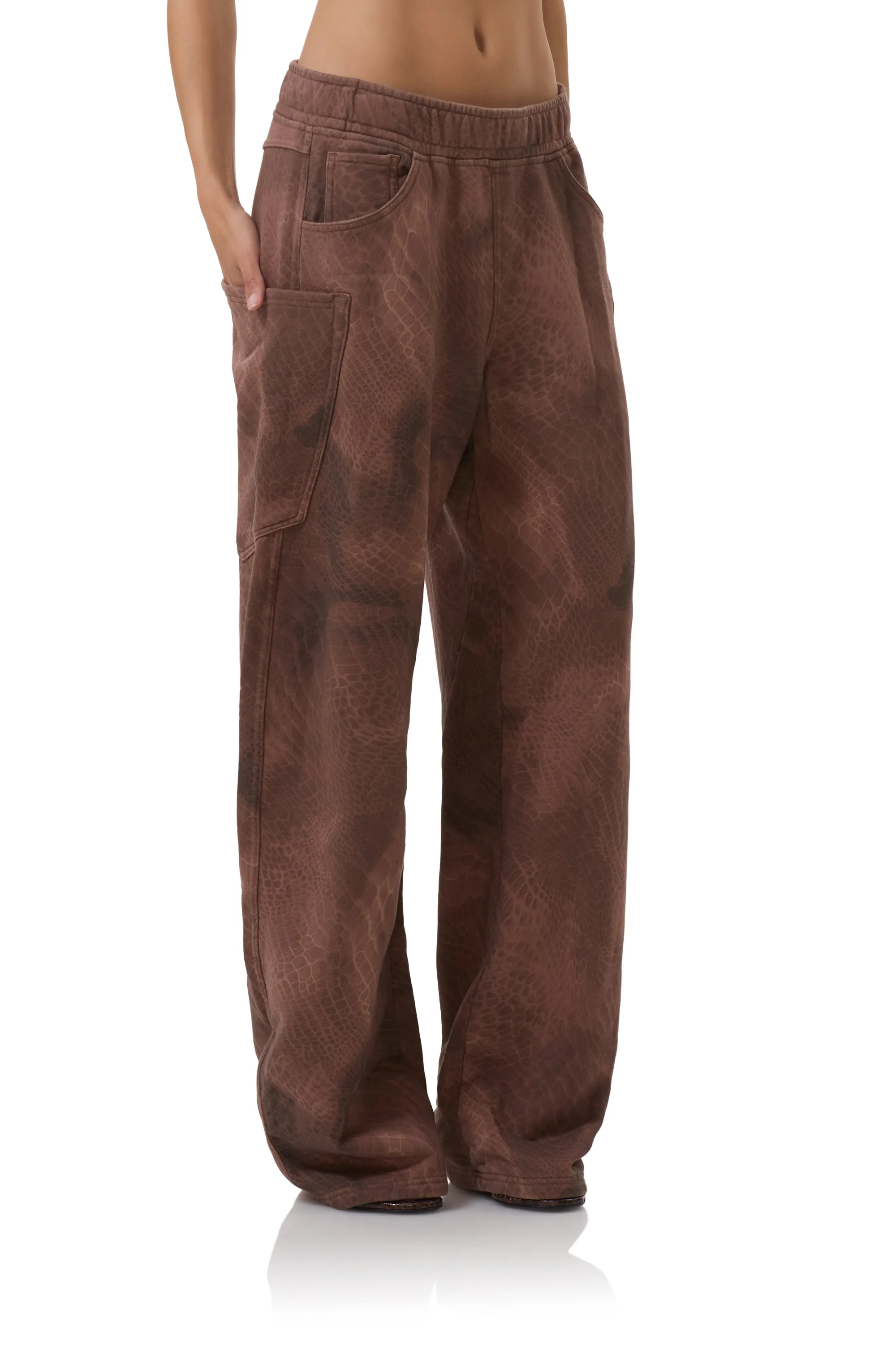 Ryan Barrel Sweatpant - Brown Snake Stretch Flex Fashionable Fit
