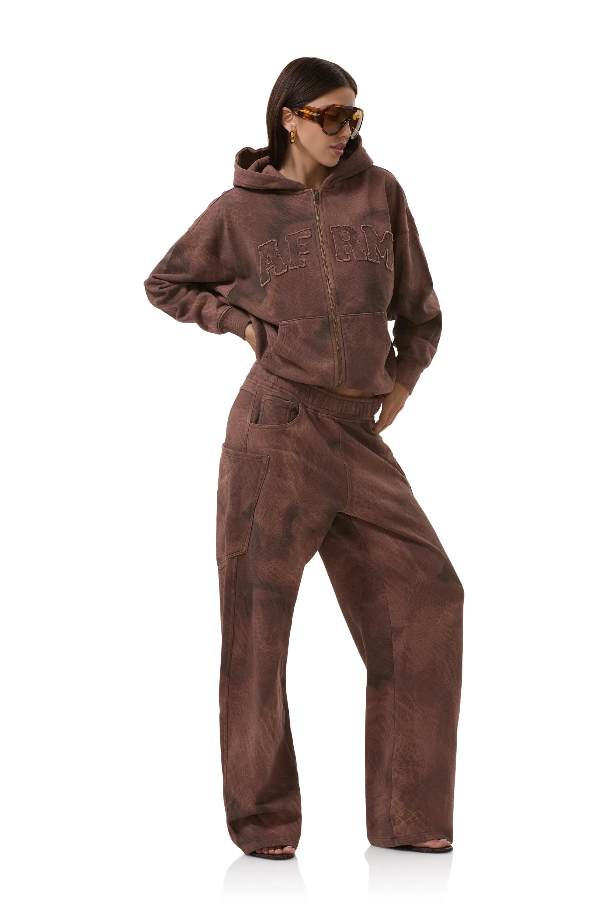 Mesh Comfort Ryan Barrel Sweatpant - Brown Snake