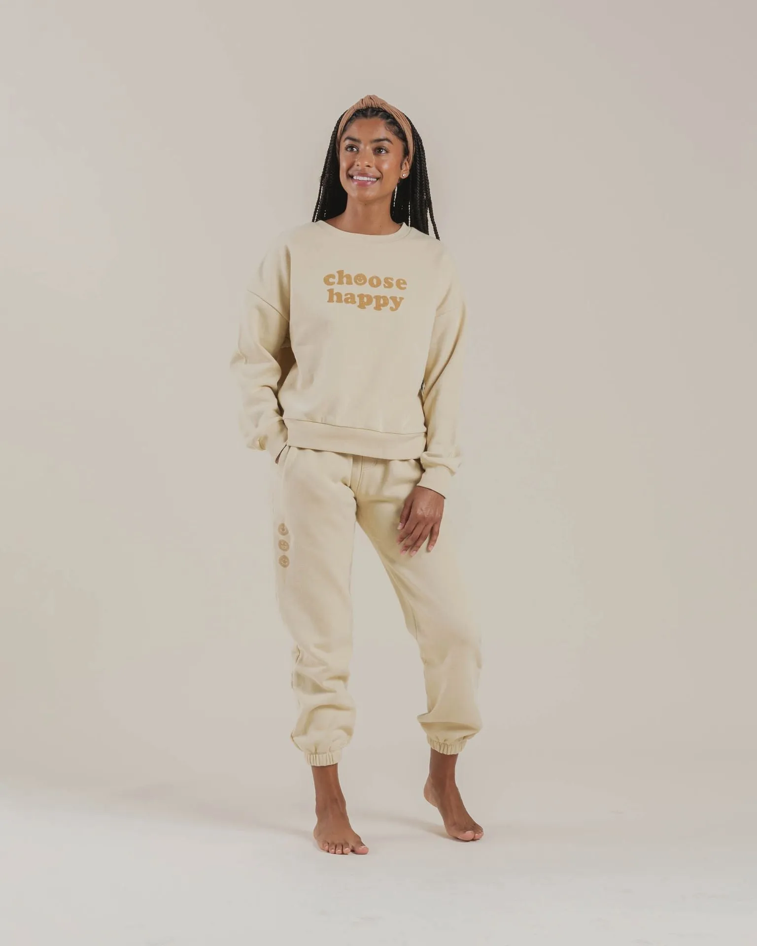 Rylee   Cru Women's Crew Neck - Butter Choose Happy