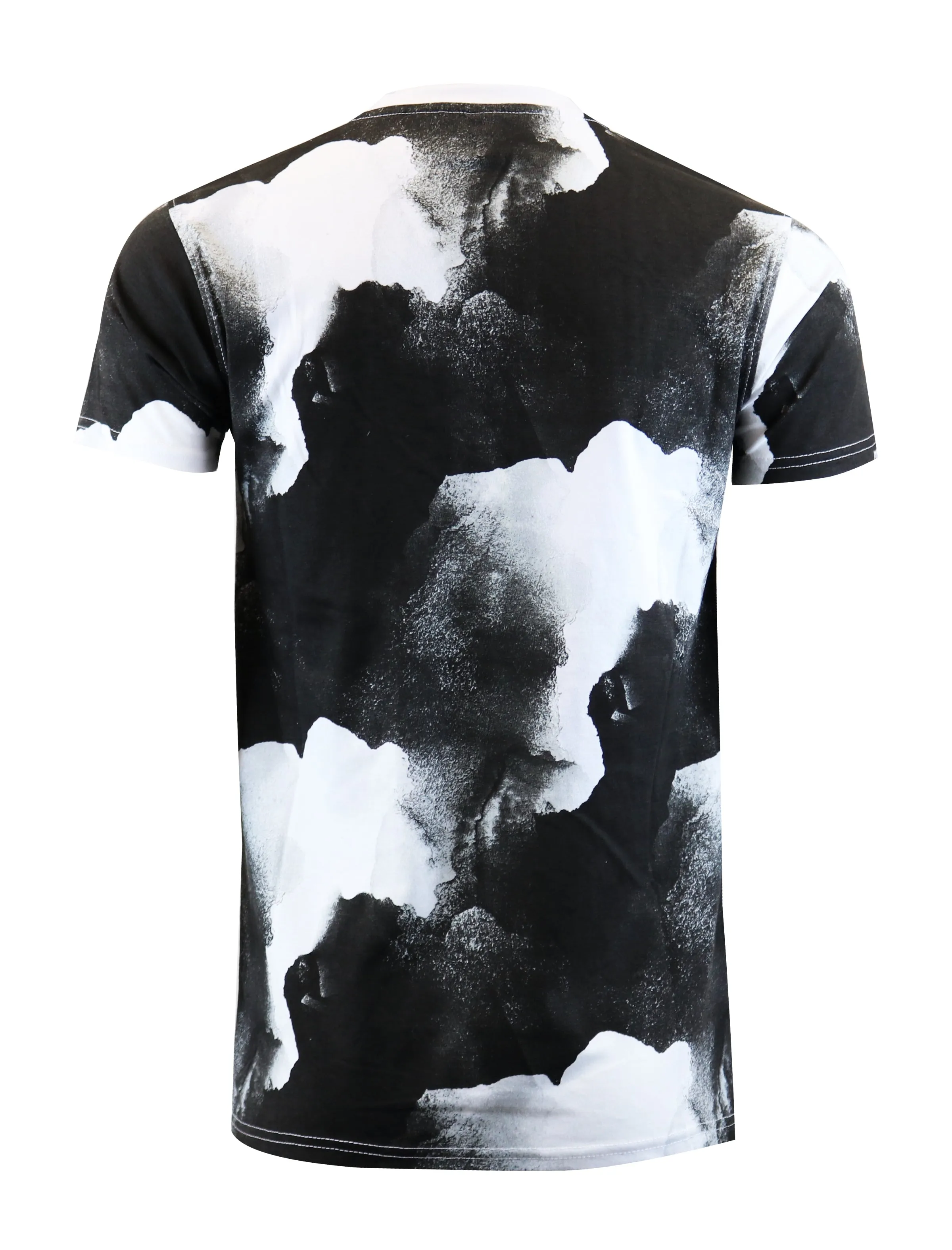 S11012-TIE DYE PRINT T-SHIRTS (BLACK)