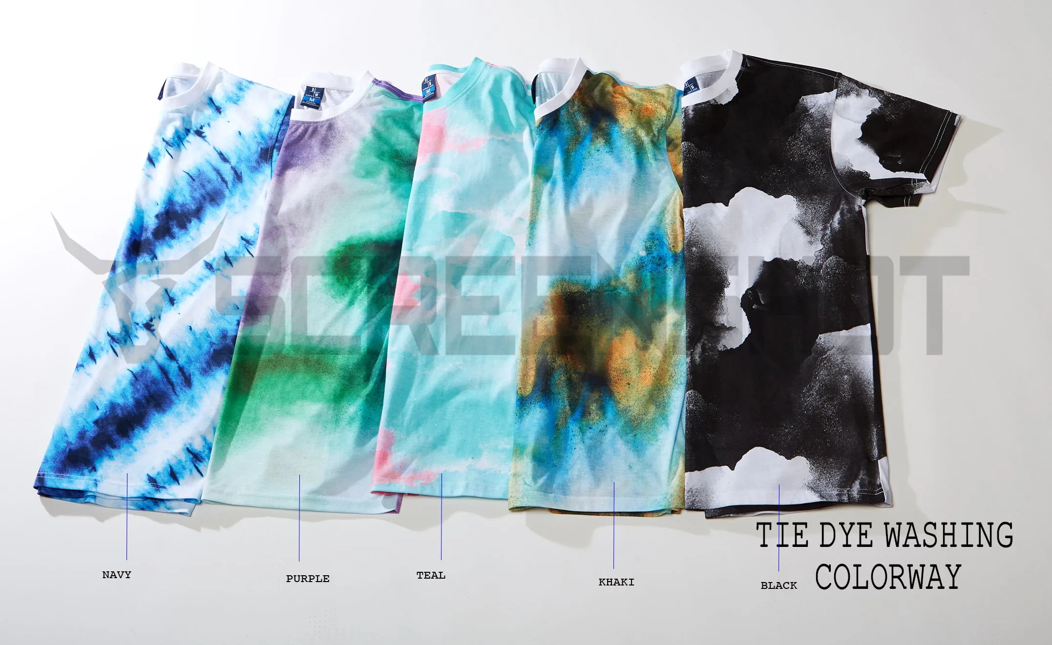 S11012-TIE DYE PRINT T-SHIRTS (BLACK)