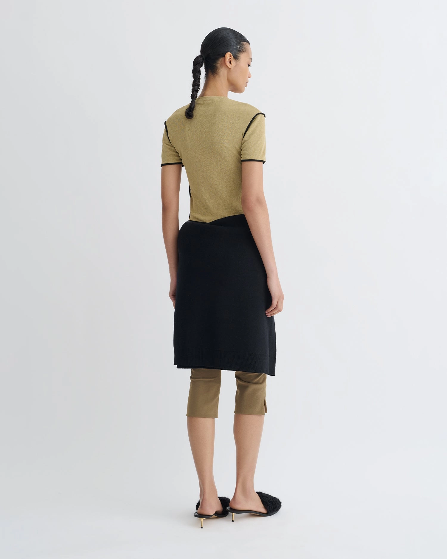 Sabelle - Cropped Mesh Jersey T-Shirt - Sand/Anthracite Sun Protective Fabric