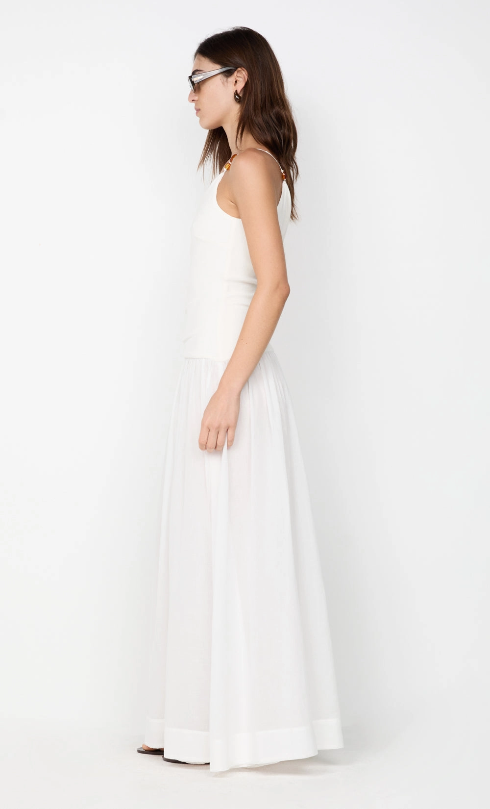 SABRINE ASYM MAXI DRESS - IVORY/WHITE Bold Touches