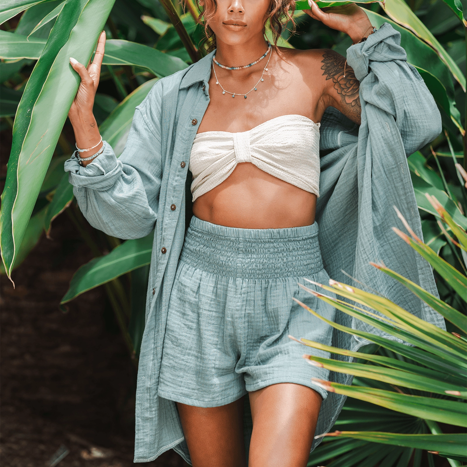 Sage Cotton Shorts camping clothes