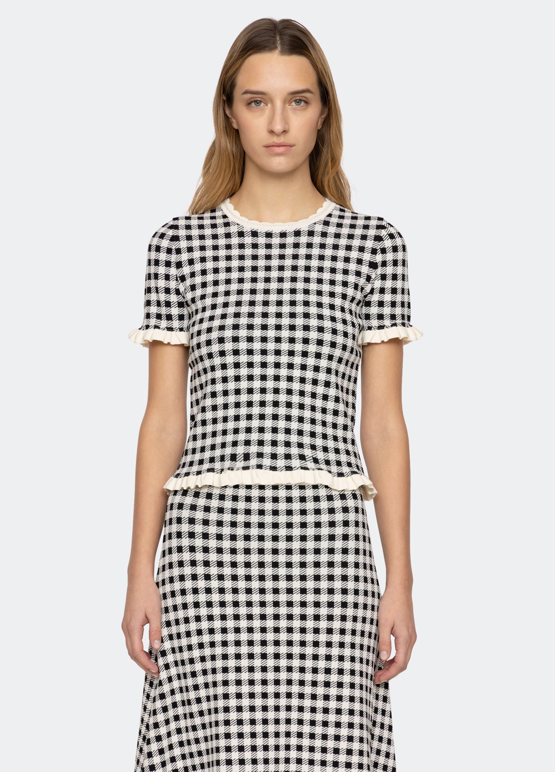 Saige Top DoubleLayered Collar NonSlip Grip Tape