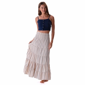 Patchwork Design Cozy Edge Sailor Stripe Sundrift Maxi Skirt