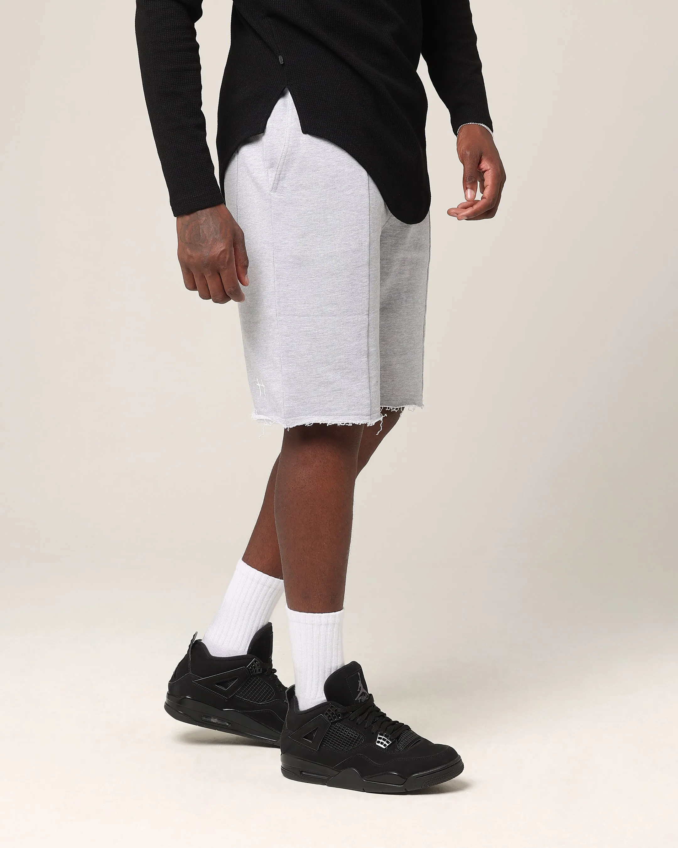 Saint Morta Baggy 90's Sweat Shorts Light Grey Marl