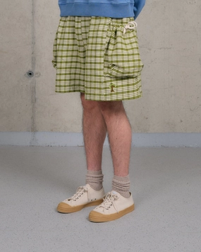Eco friendly materials Tailored Fit Salt Shorts - Moss Check Handloom
