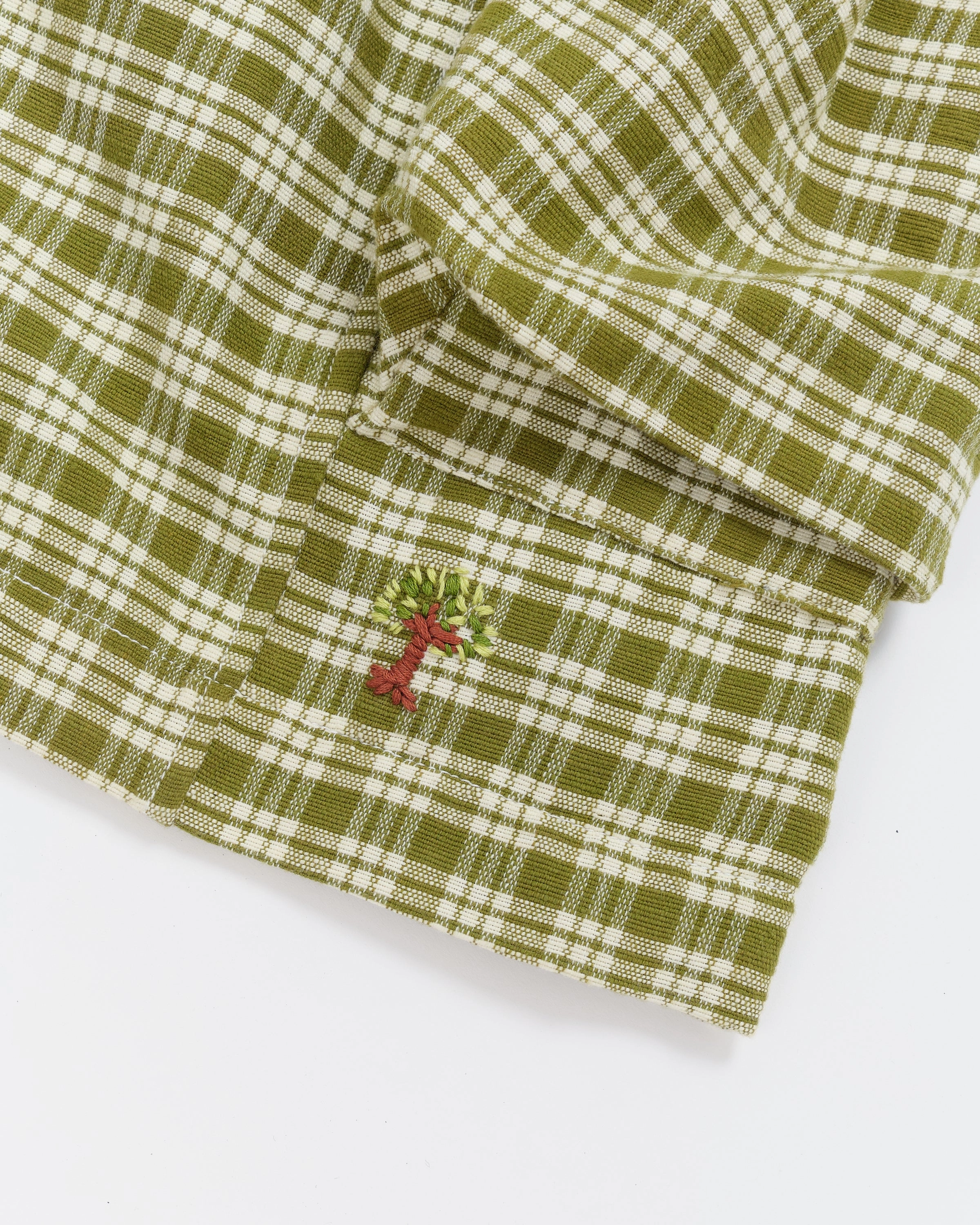 No Cling Light Reflective Trim Salt Shorts - Moss Check Handloom