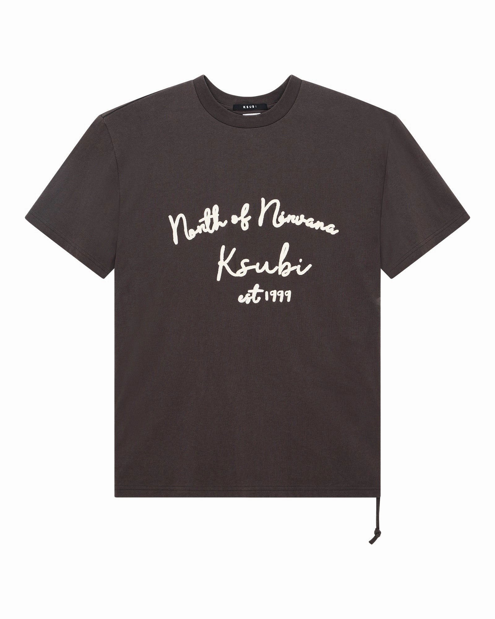 Sleek Design Fit Curved Hemline SALUD BIGGIE SS TEE FADED BLACK