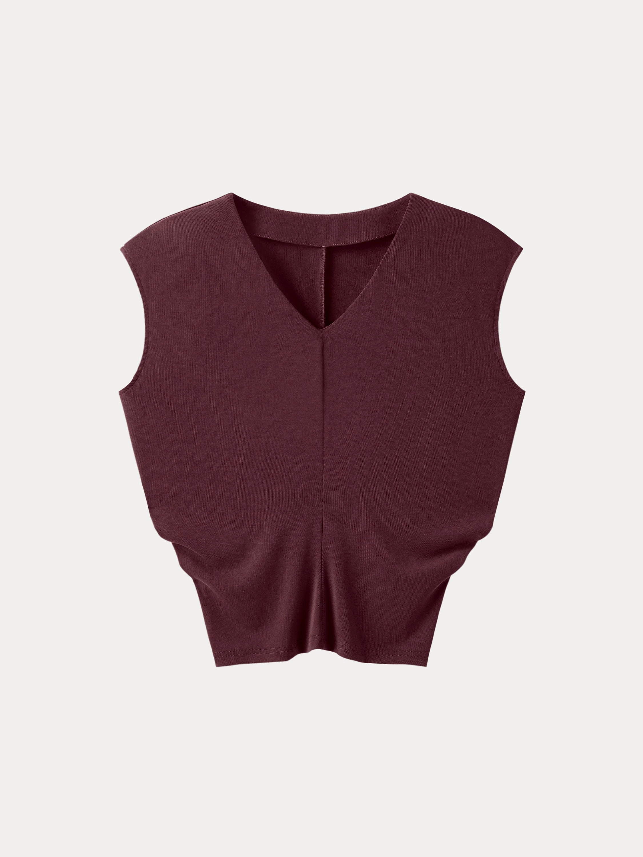 Silicone Print Detail Sandwashed V-neck Cap Sleeve Top