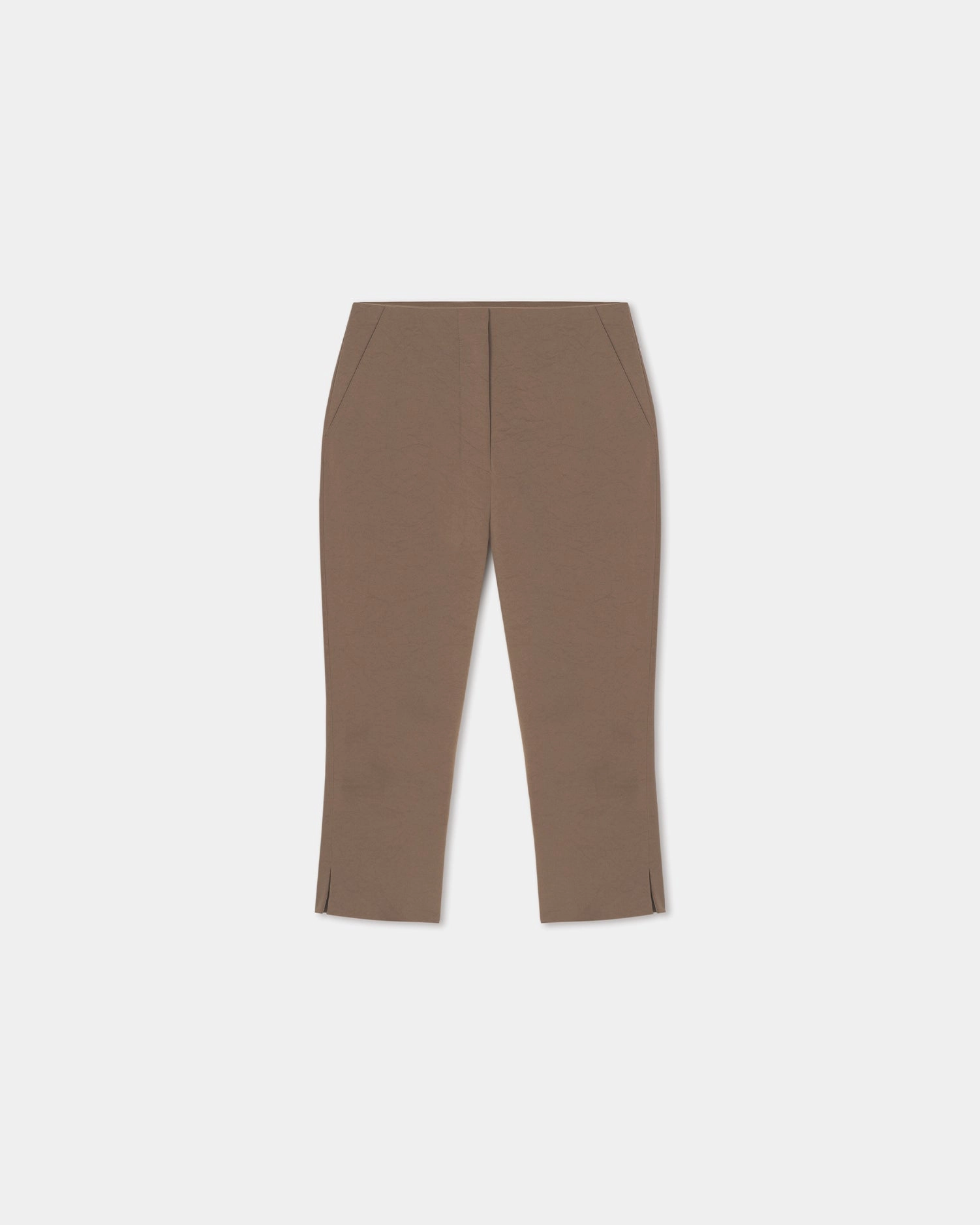 Saoirse - Paper Jersey Capri Pants - Brown Layer-Friendly Odor Control Technology