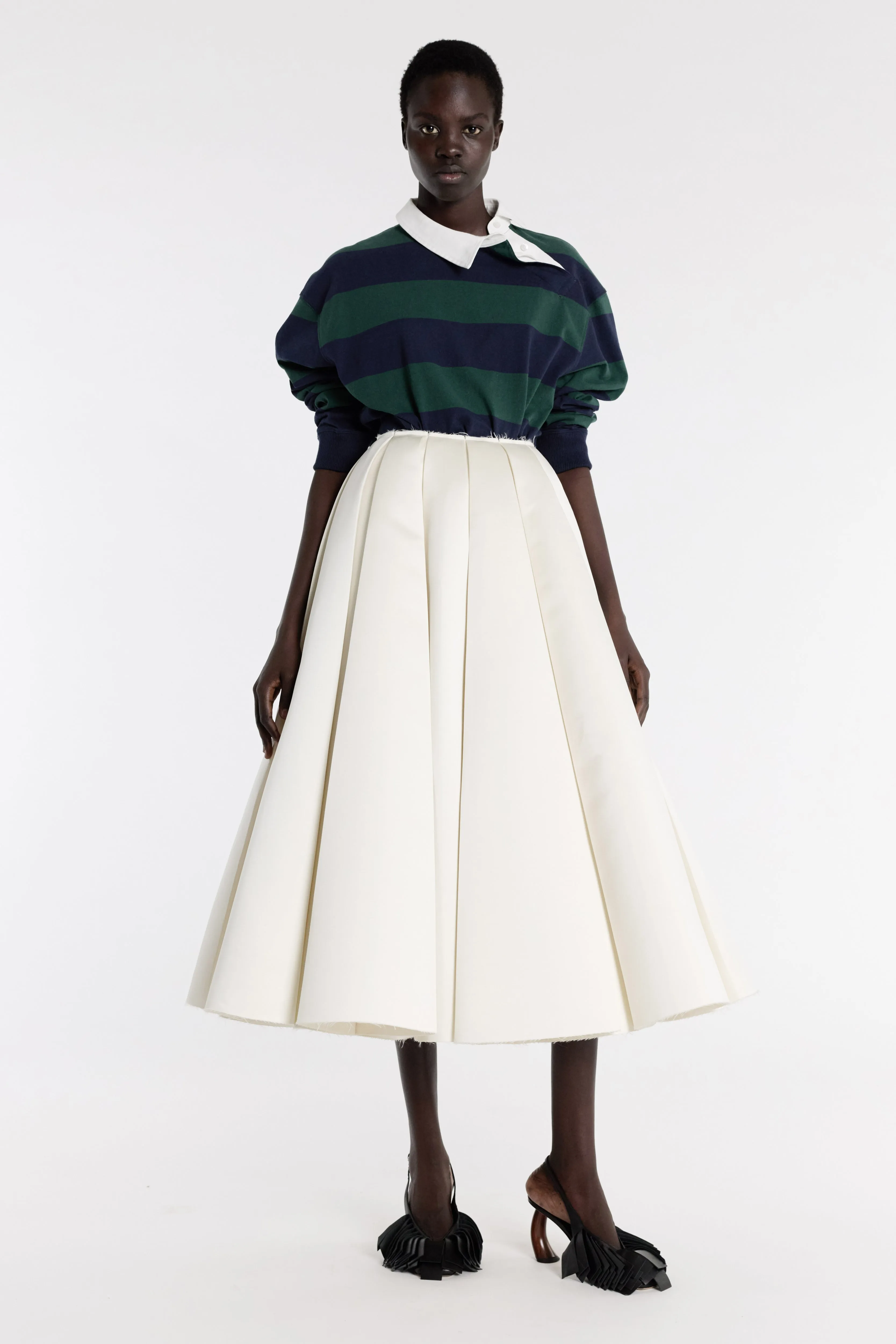 Satin Panelled Skirt Ivory Evening Outing Cotton Rich