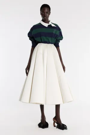 Satin Panelled Skirt Ivory Evening Outing Cotton Rich