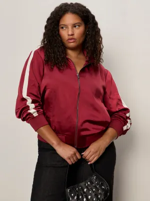 Three Layer Laminate Timeless Wear Satin Track Jacket Crimson Extended Sizing