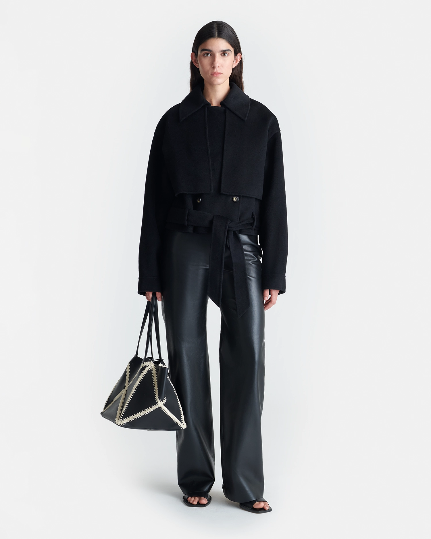 pendant venue Satoyo - Wool And Silk-Blend Jacket - Black