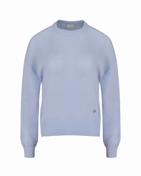 ContrastTipping scotch round knit - Blue