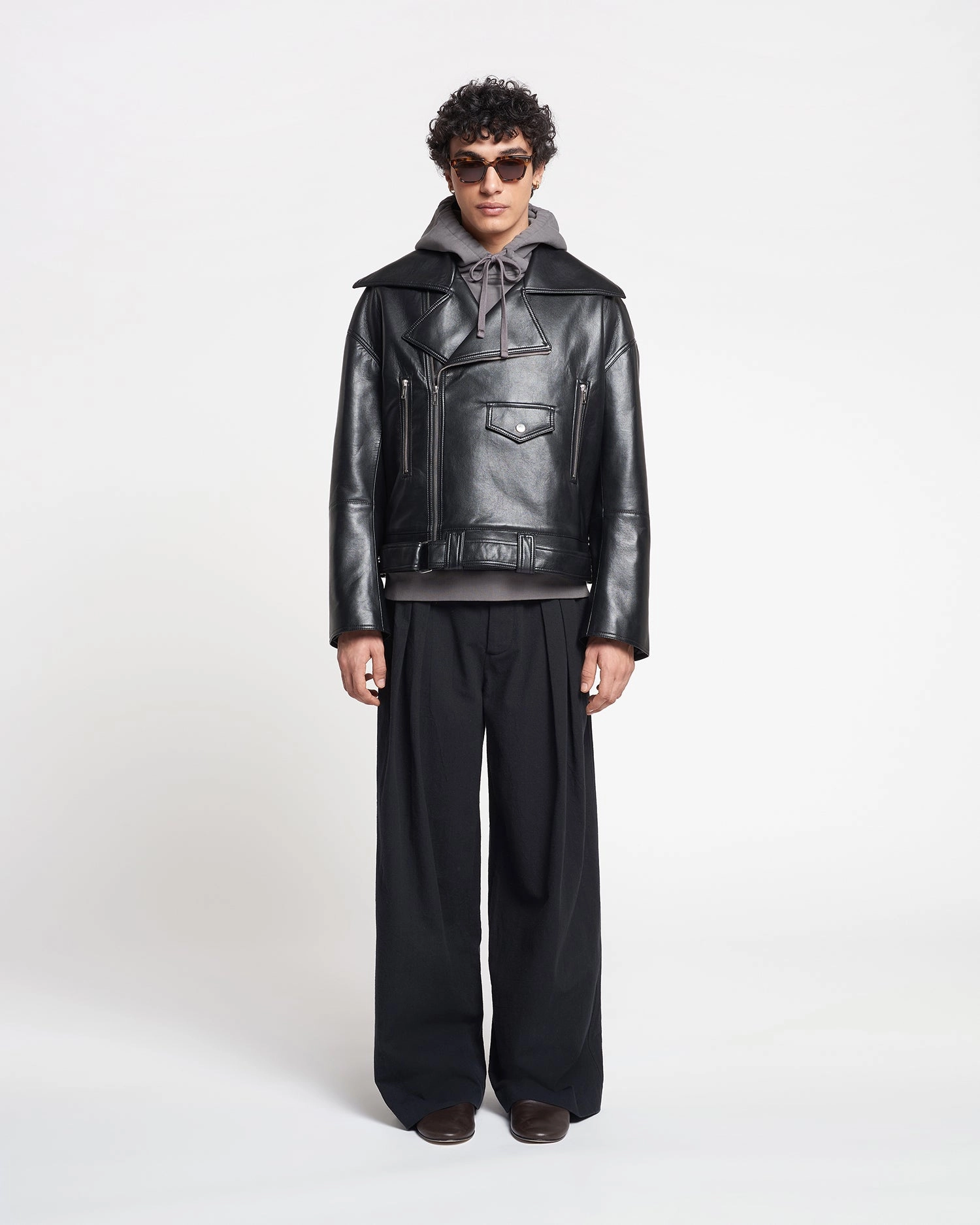 multiple uses Berti - Regenerated Leather Jacket - Black