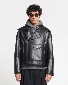Berti - Regenerated Leather Jacket - Black essential