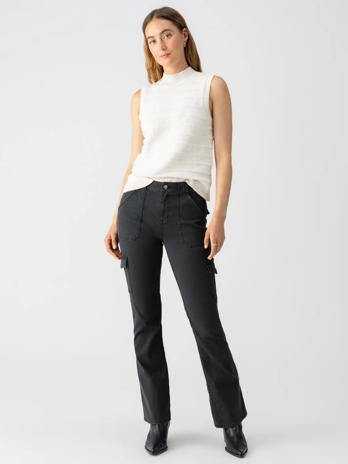 Sculpted Hayden Bootcut Standard Rise Pant Black Adjustable drawstring