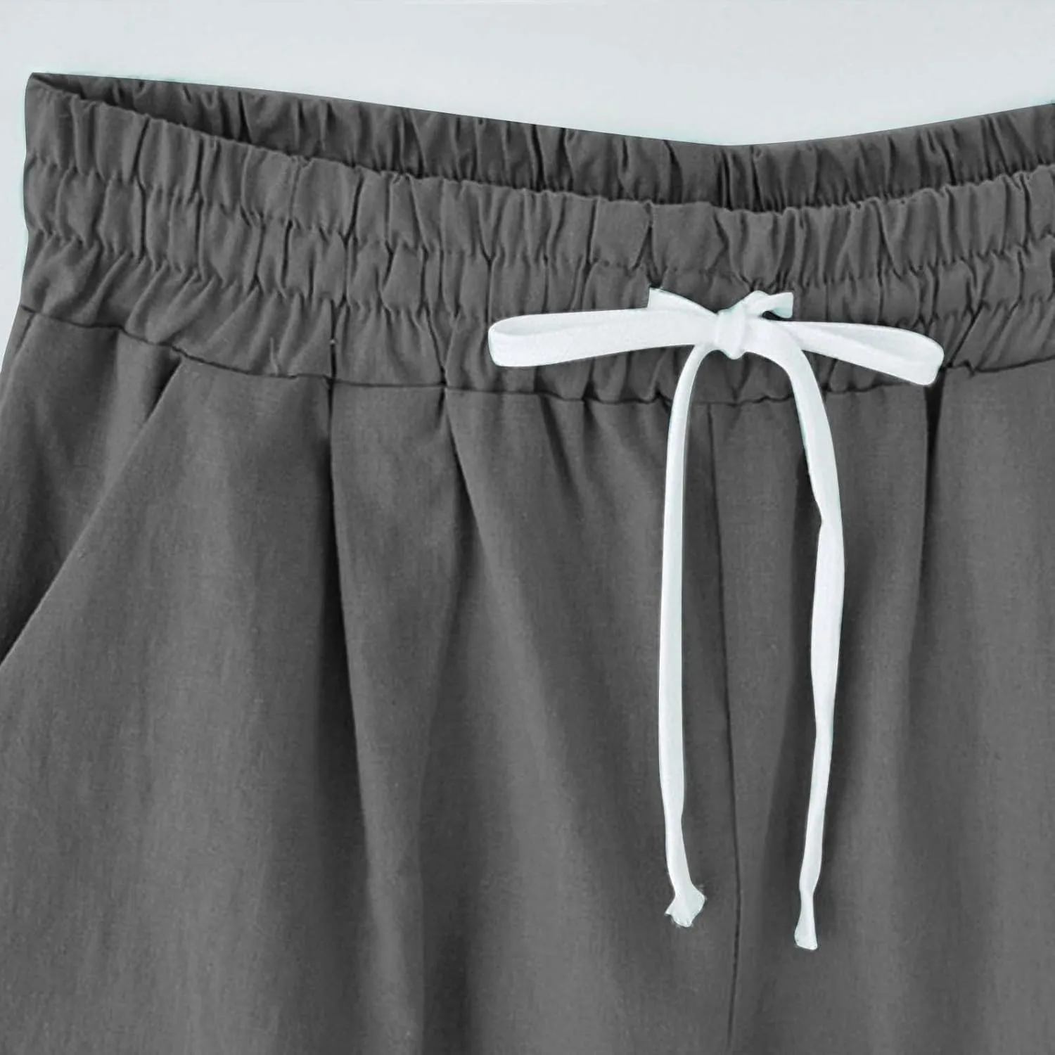 sdbrld Bermuda Shorts for Women Knee Length,Womens Bermuda Shorts with Pockets Casual Summer Elastic Waisted Bermuda Shorts