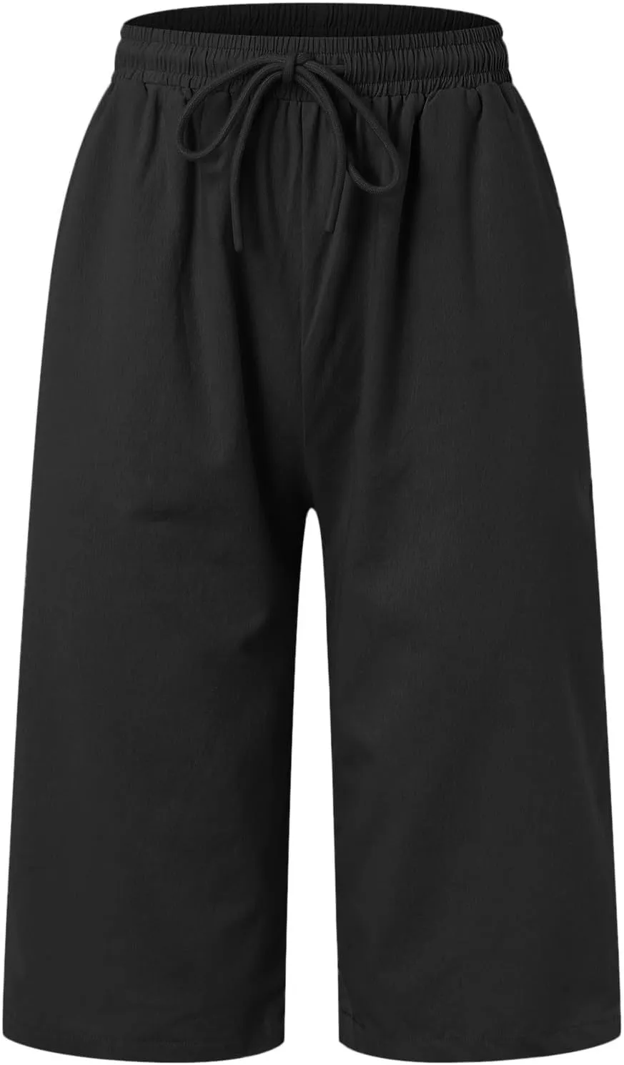 sdbrld Linen Shorts for Women High Waisted Plus Size Knee-Length Bermuda Shorts 2024 Drawstring Casual Summer Shorts w/Pocket