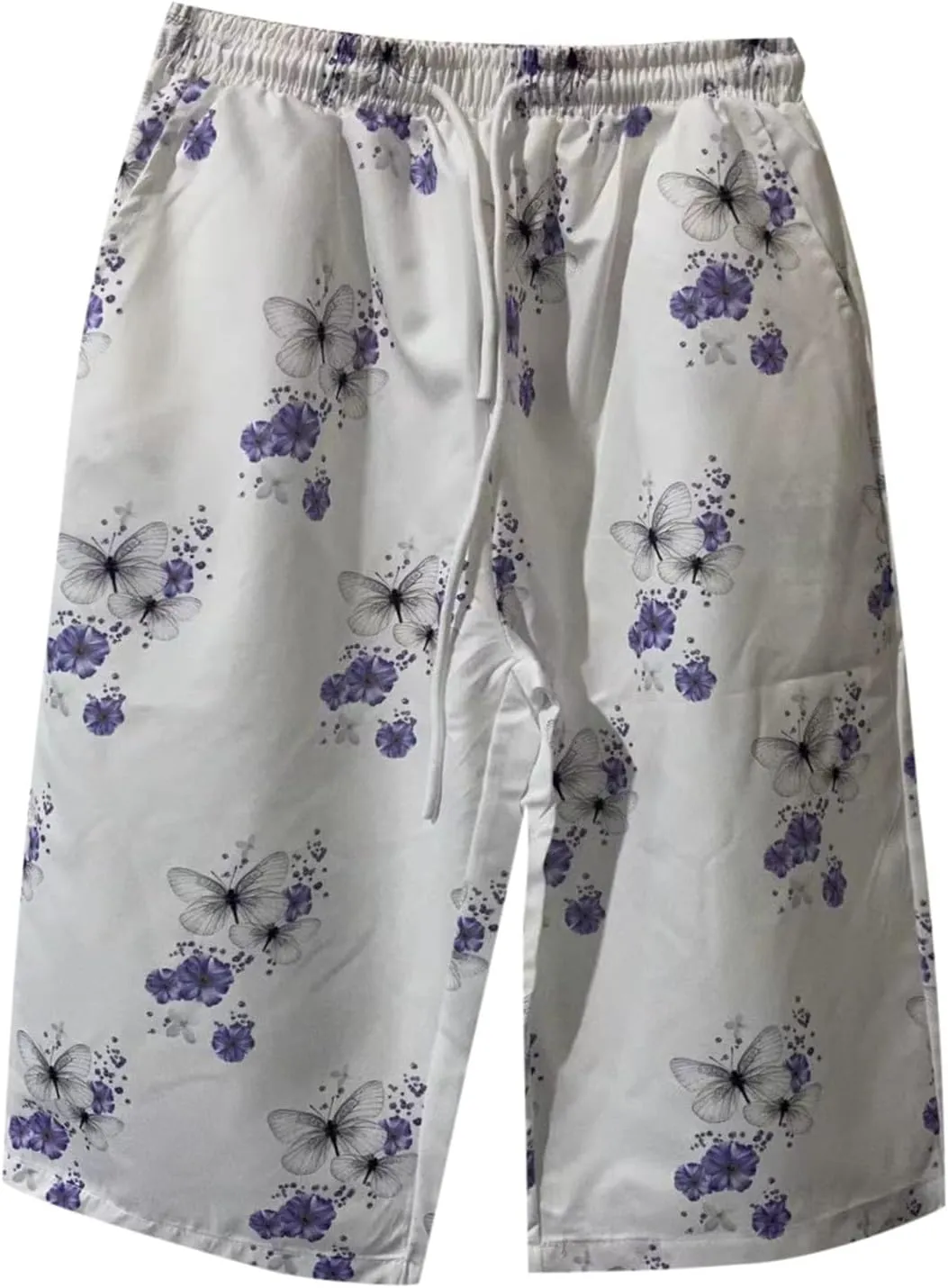 sdbrld Linen Shorts for Women,Womens Bermuda Shorts Knee Length Summer Casual Shorts Drawstring Cotton Linen Shorts w/Pockets