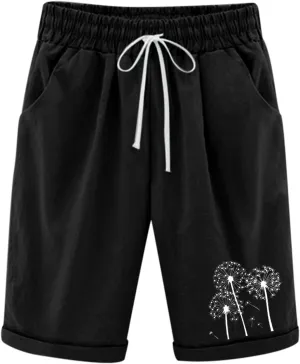 sdbrld Shorts for Women Denim High Waisted Shorts Women Dressy Womens Bermuda Shorts Summer Shorts for Women Drawstring Long Shorts High Waisted Fashion Shorts Cotton Athletic Shorts