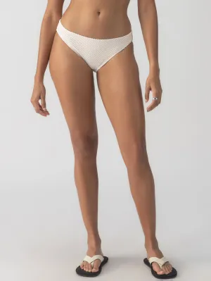 Sea Crochet Hipster Bikini Bottom White Sand Trendy Look High Neckline