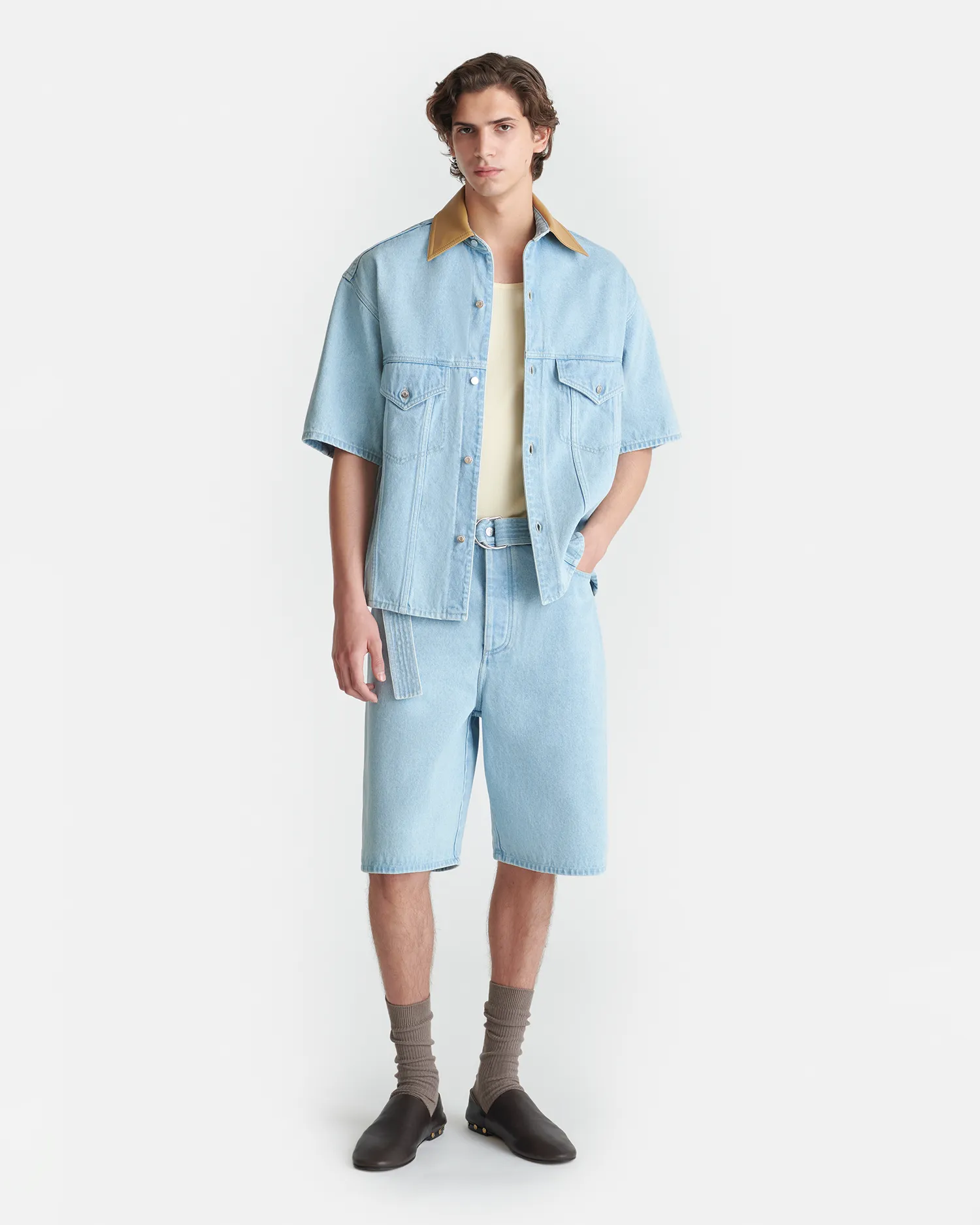Jorge - Denim Shirt - Eco Bleach/Hazel teen clothing