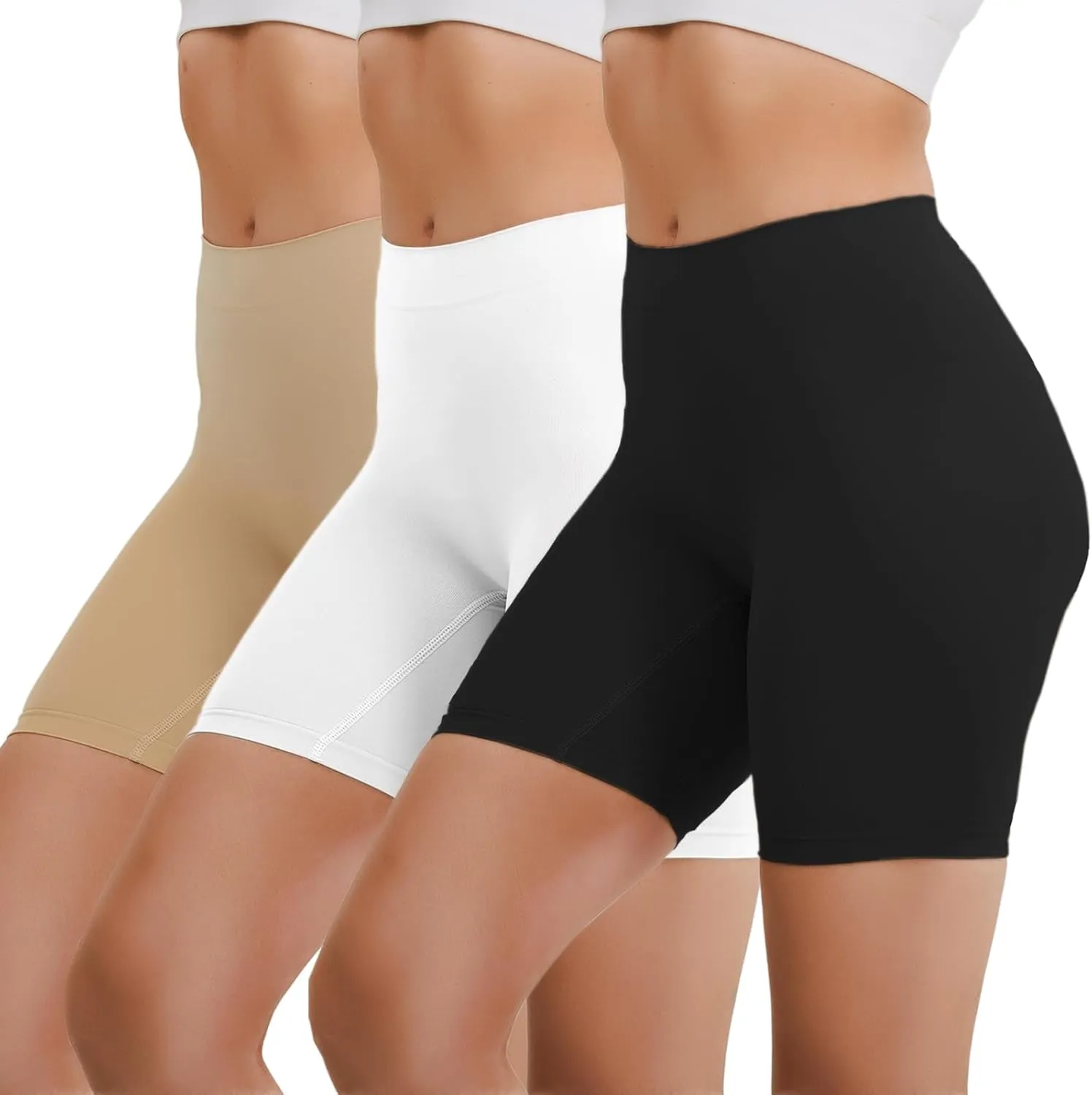Seamless Slip Shorts for Women Under Dress Tummy Control Shapewear Shorts Anti Chafing High Waisted Underwear Boyshorts