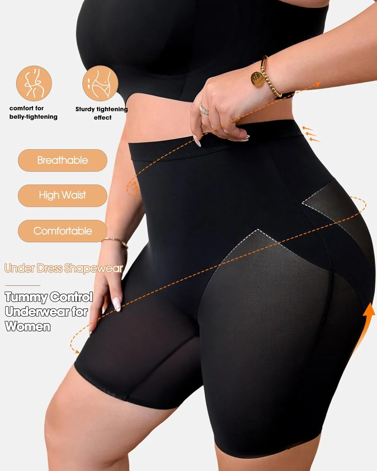 Seamless Tummy Control Shorts Boyshorts Panties For Women Boyshorts High Waisted Breathable Compression Underwear