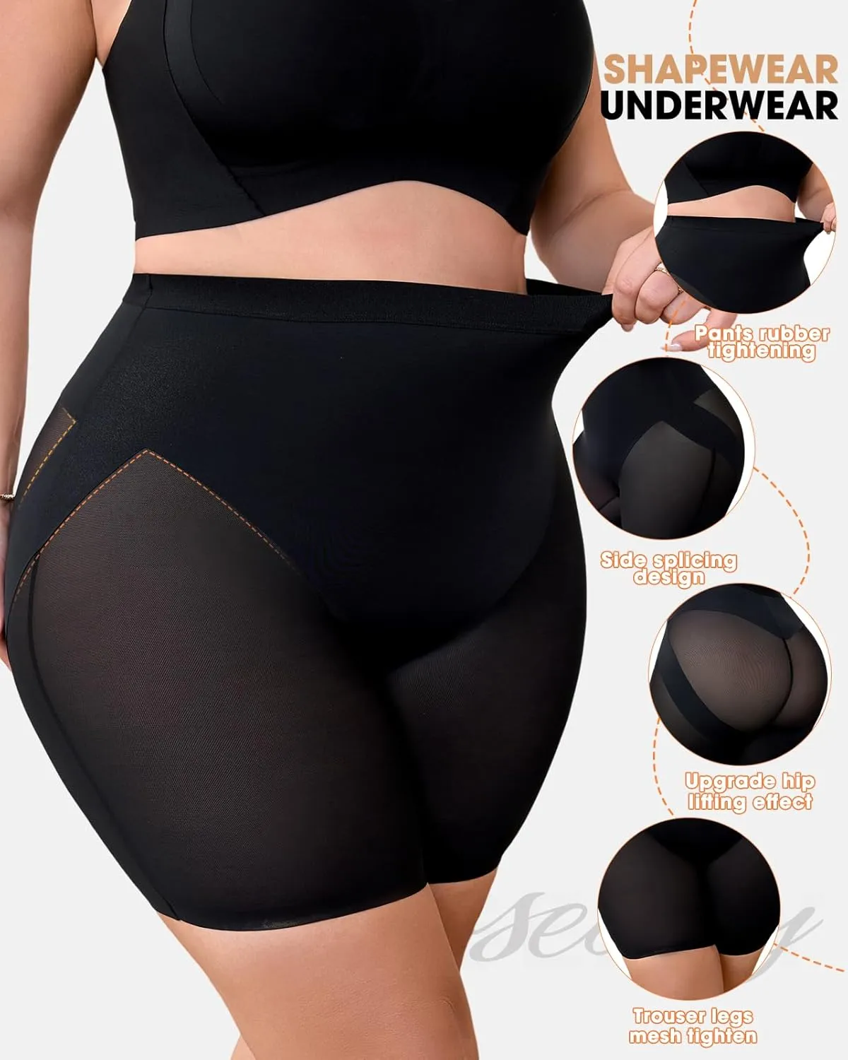 Seamless Tummy Control Shorts Boyshorts Panties For Women Boyshorts High Waisted Breathable Compression Underwear