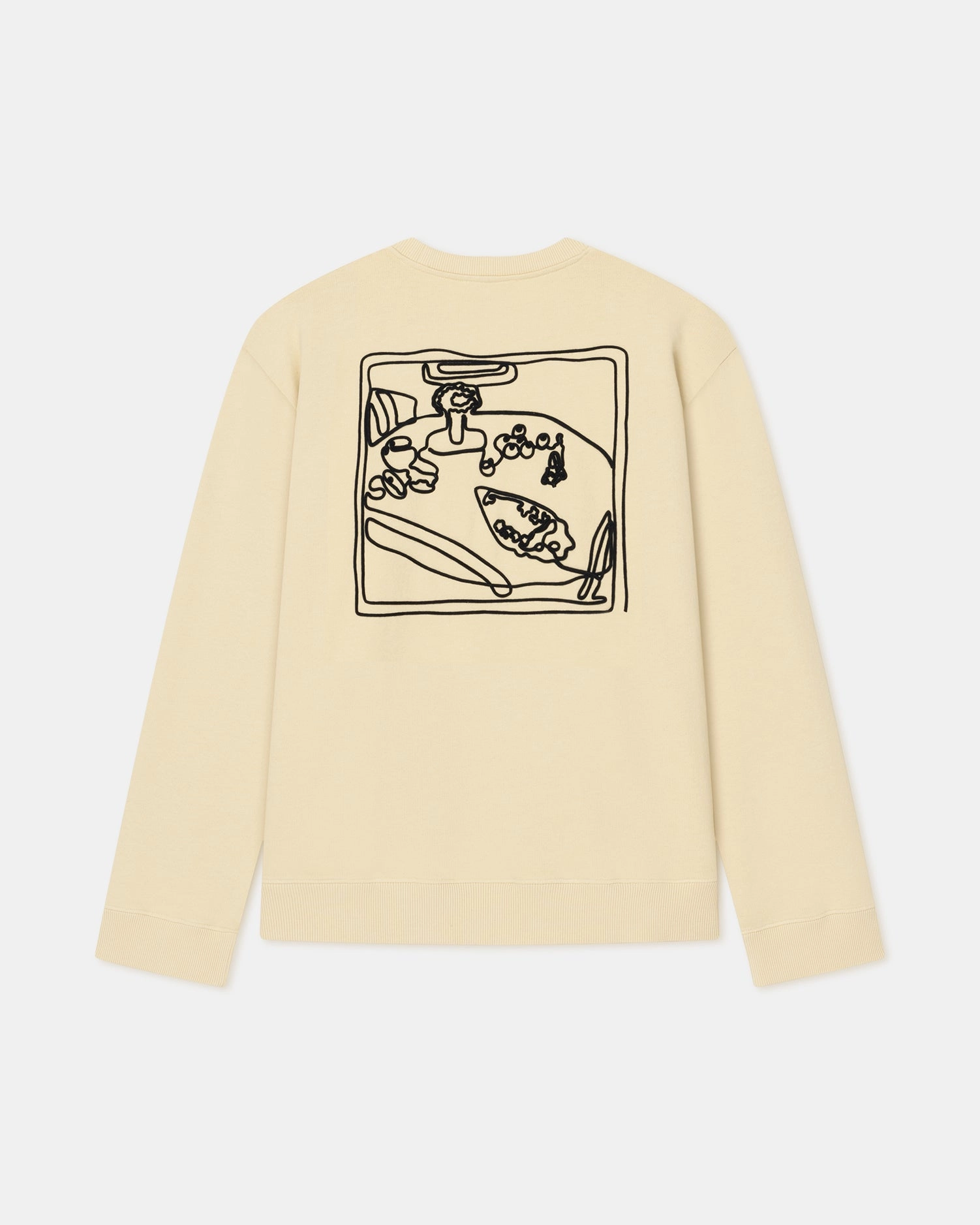 Remy - Printed Cotton-Fleece Sweatshirt - Creme/Black/Gingerbread Heart Comfy Layer BiodegradableFabric