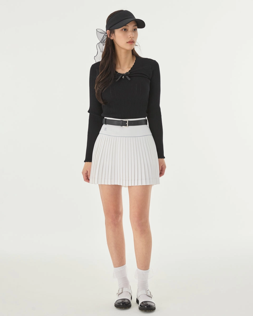LightReflective Ribbon shirring knit - Black