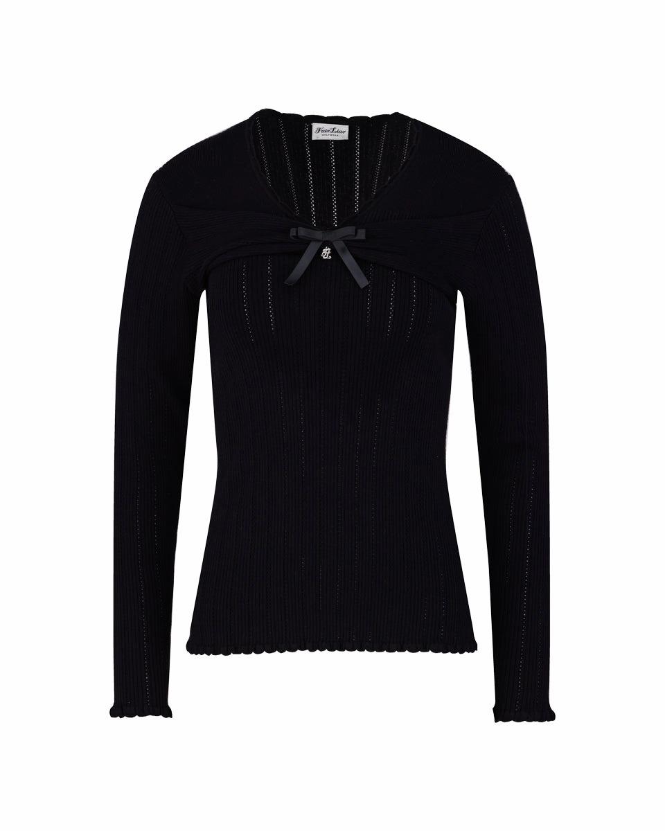 Ribbon shirring knit - Black Compression Fit Engineering