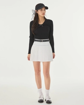 LightReflective Ribbon shirring knit - Black