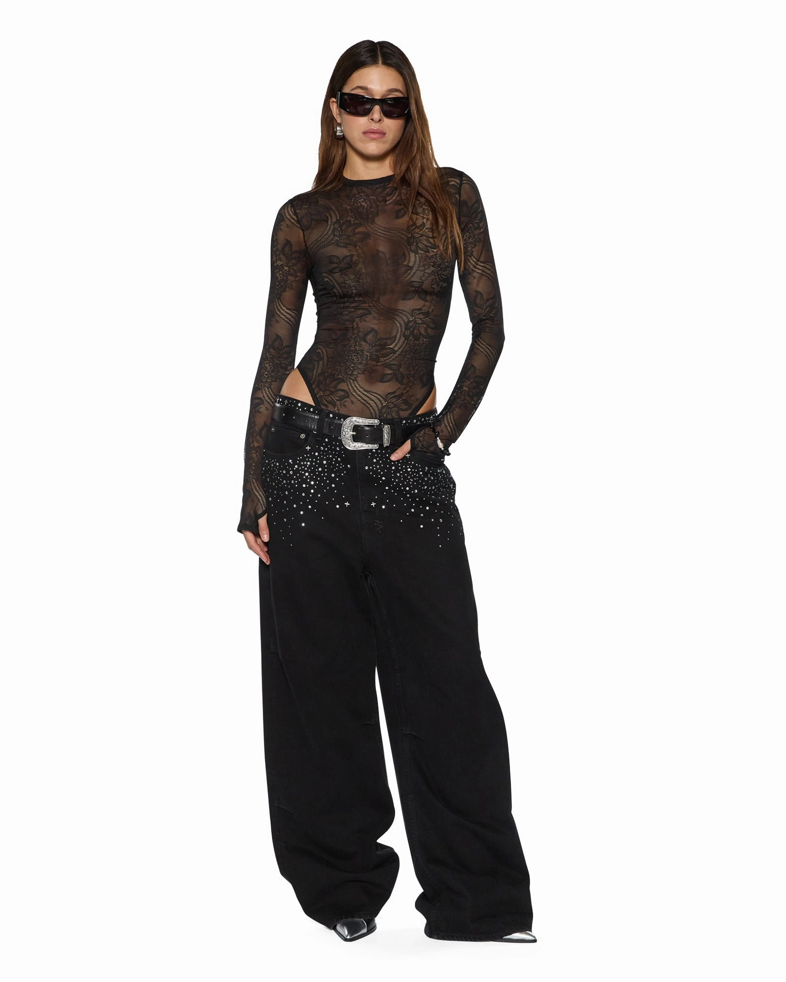 ADELE LS BODYSUIT BLACK LACE LowProfile Zipper
