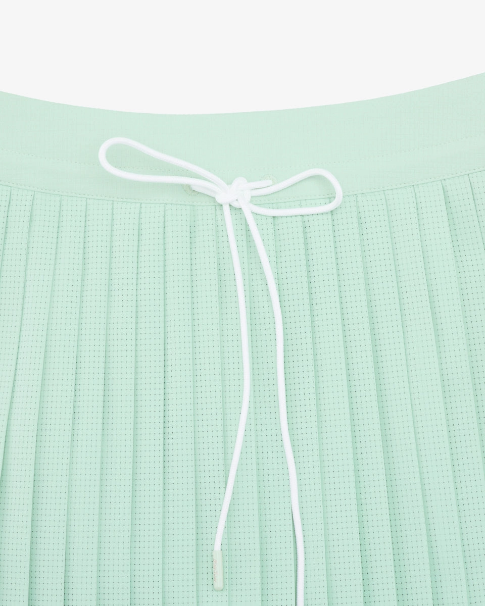 Magic Rib String Pleated Skirt - Mint Chic casual On-The-Go Outfit