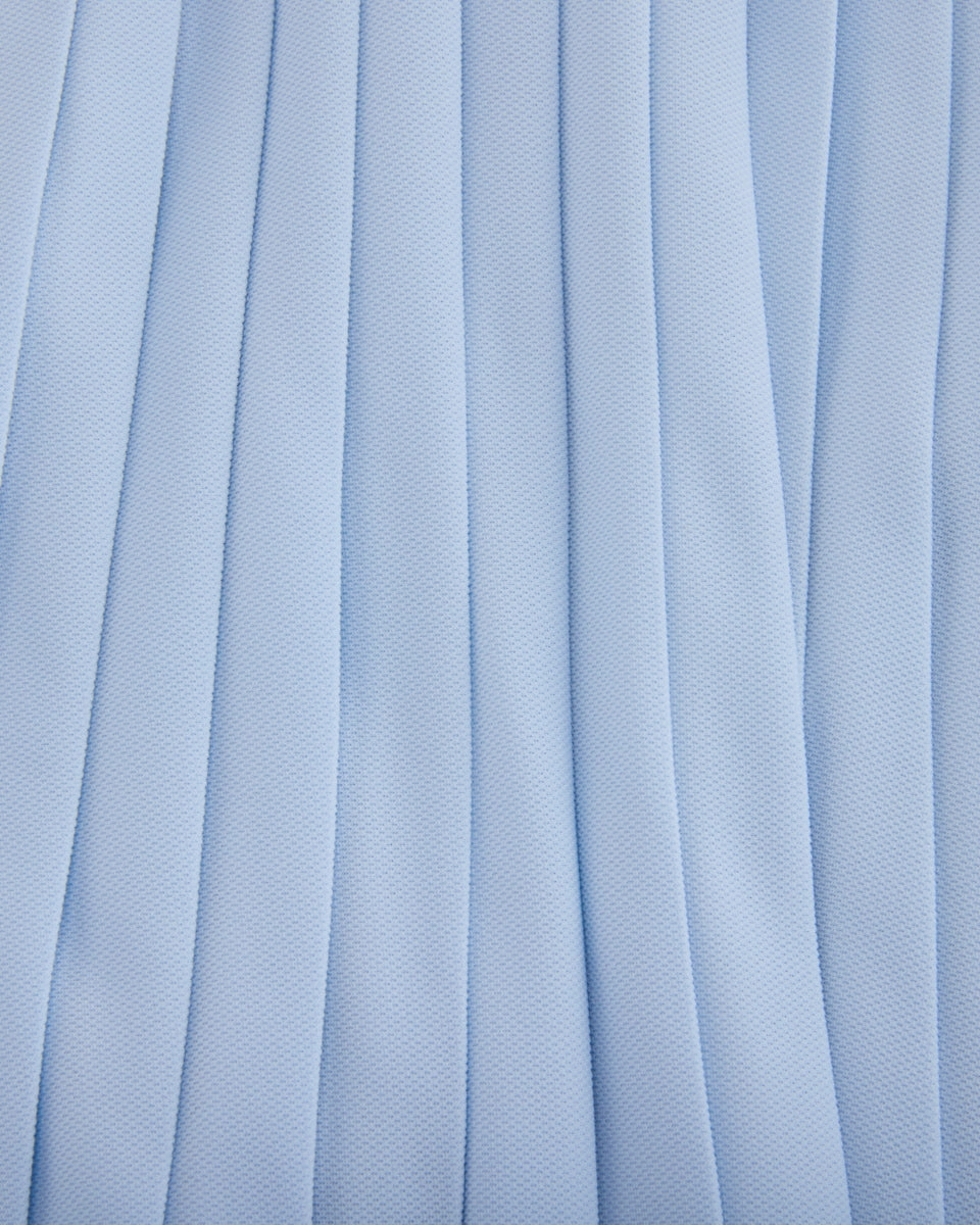 Non see through Pique pleated skirt - Light Blue