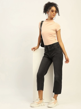 Go To Piece Madame Black Boyfriend Fit Cotton Denim