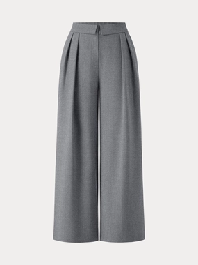 Movement Ready Fit Fold-Over Pleated Midi Rise Wide Leg Trousers with Pockets