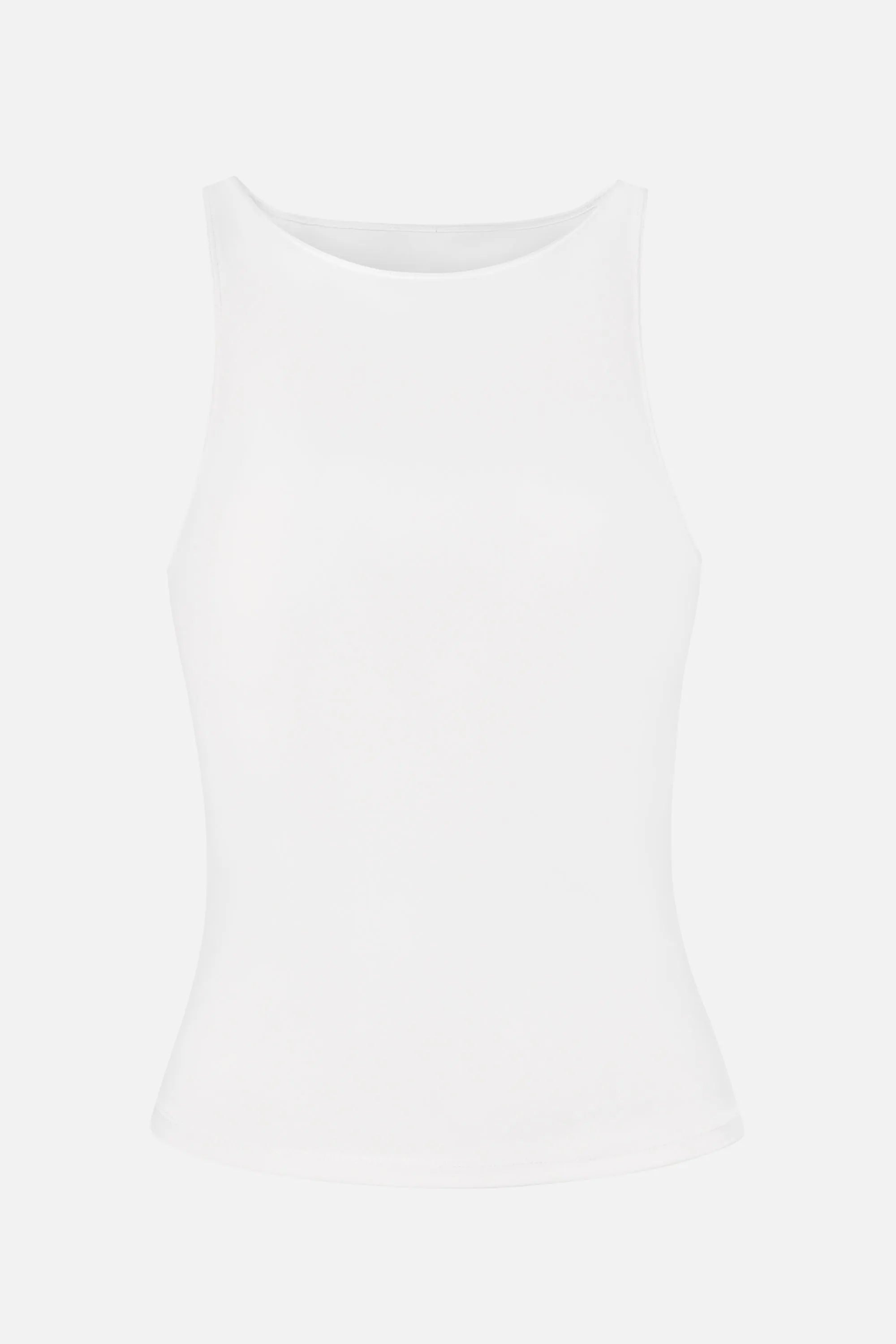 Boat Neck Tank Top - White Moisture Wicking Material