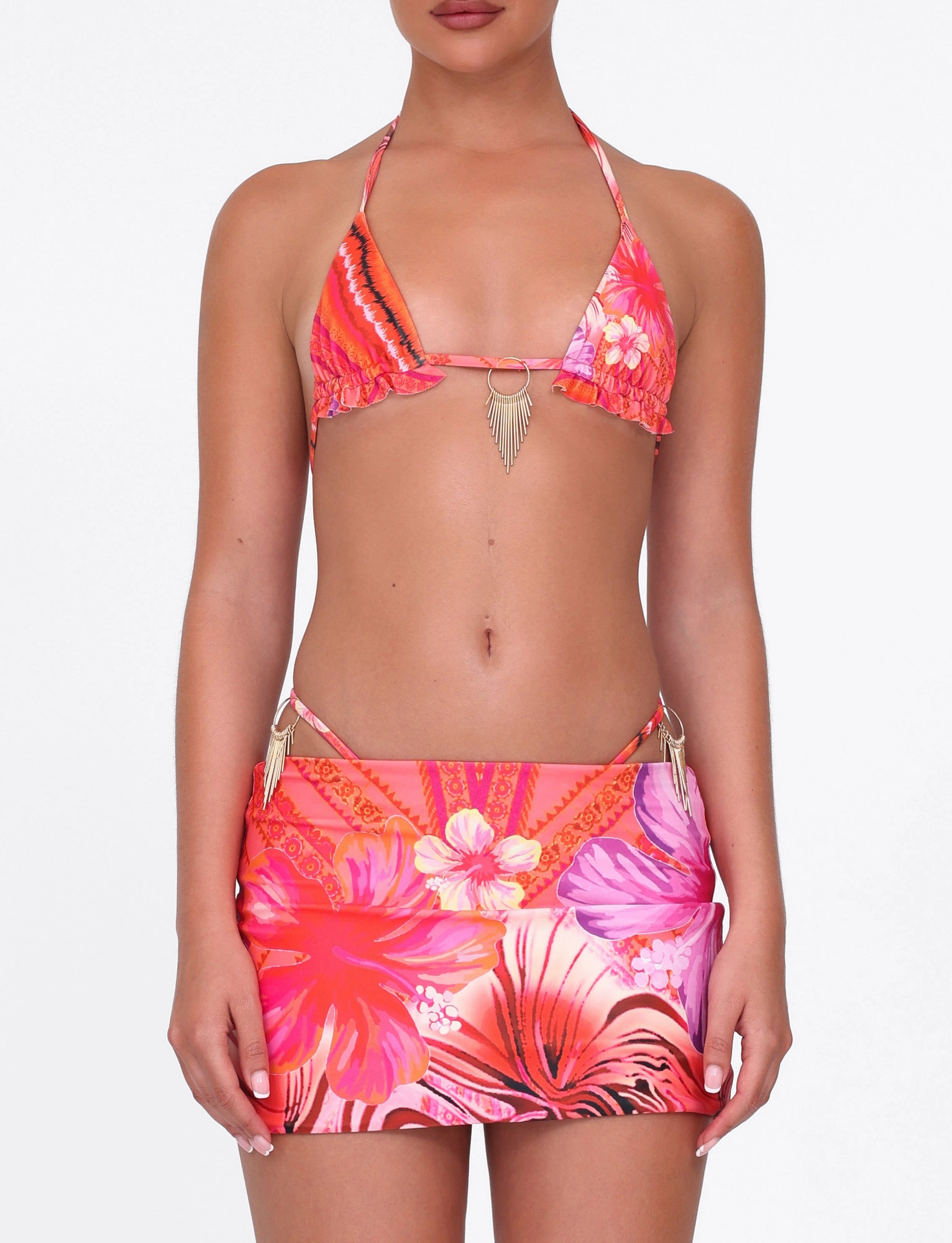 Sun Protection Gear Water Sports Swim CIANA BIKINI 2PC BOTTOM - PINK : FLORAL : PINK TROPICAL