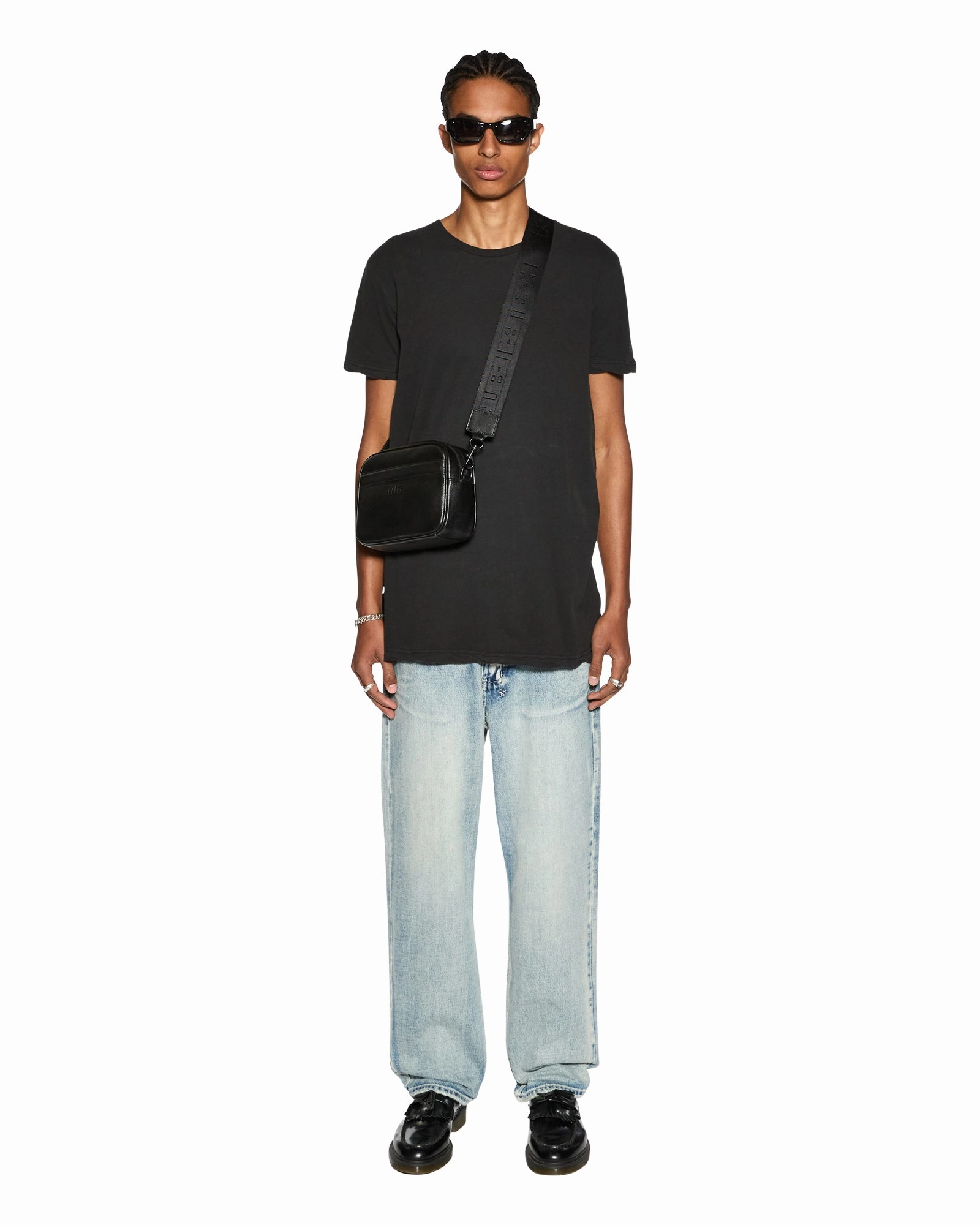 SEEING LINES SS TEE BLACK Crew neck classic Quick Dry Technology