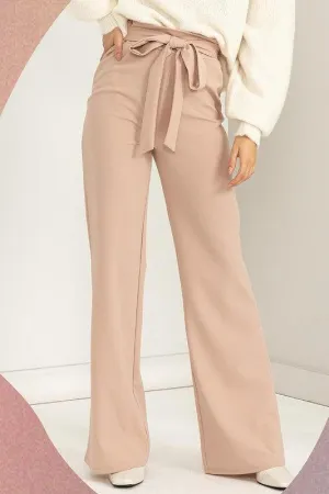 Seeking Sultry | High-Waisted Tie Front Flared Pants