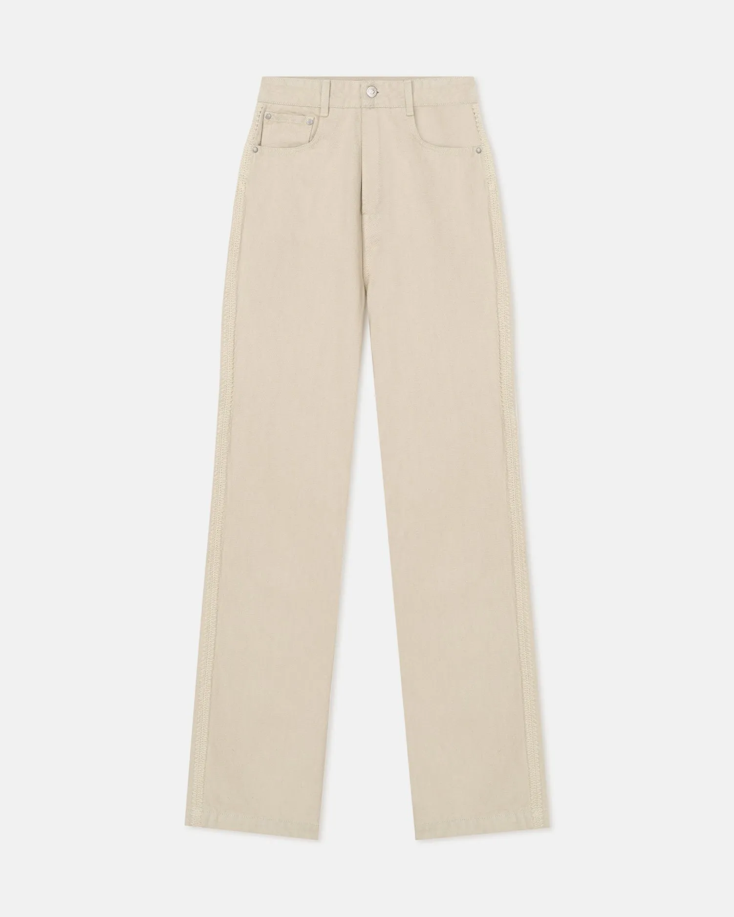 Style Friendly Seldes - Crochet-Trimmed Jeans - Beige