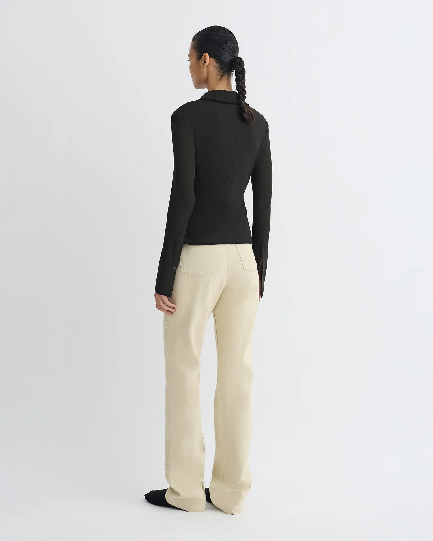 Active Lifestyle Seldes - Crochet-Trimmed Jeans - Beige