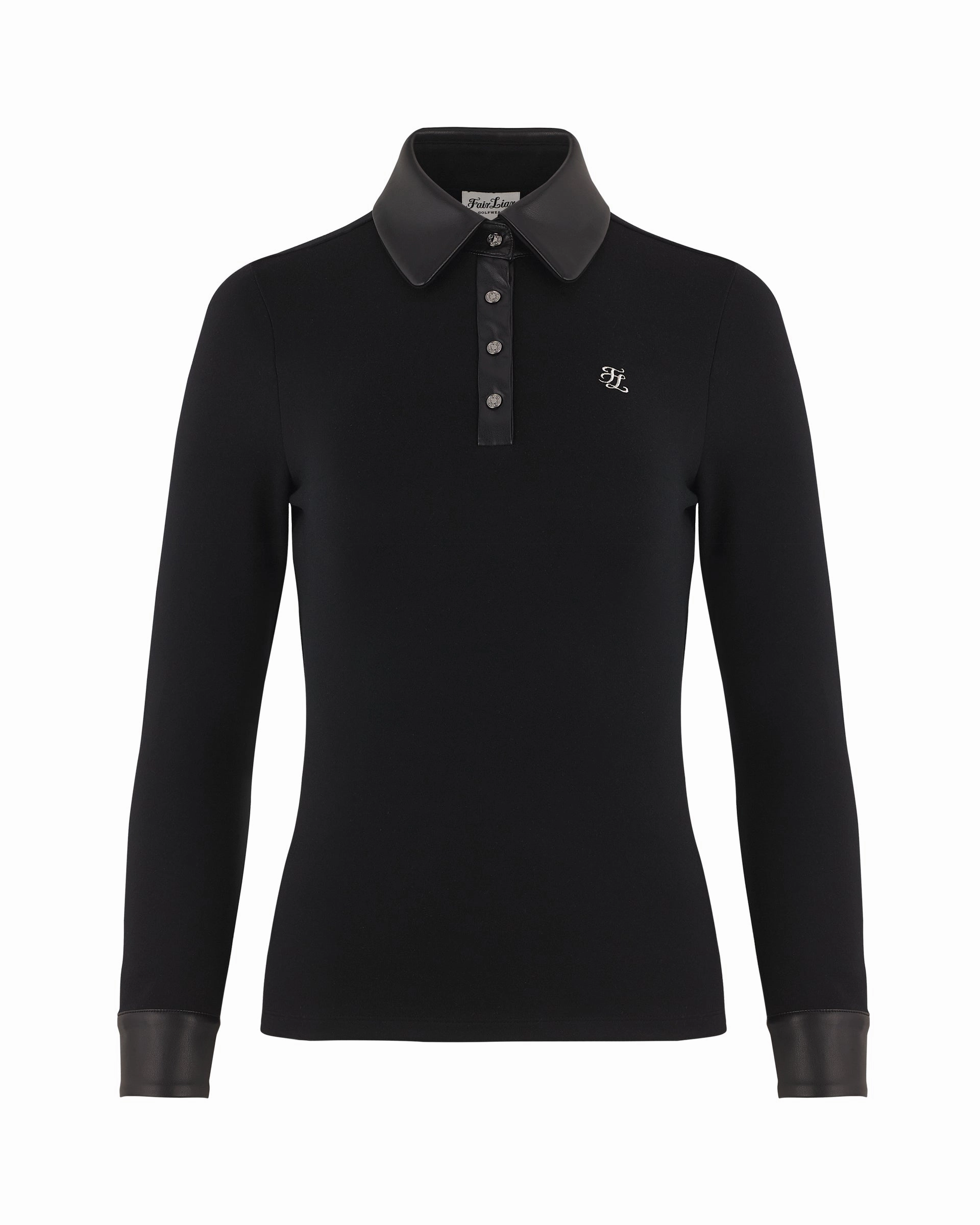 Fair Liar Leather Collar T-Shirt - Black BoxyCrop